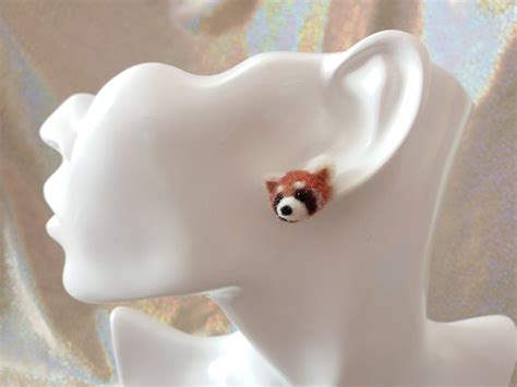 Red Panda Earrings / Cute Baby Red Panda Jewelry / Miniature | Etsy