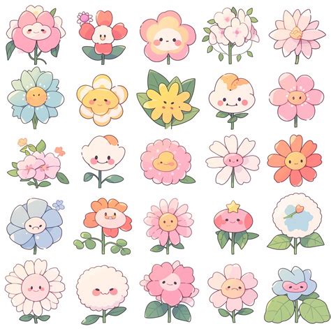25 Kawaii Flowers Clipart | Anime Flowers, Japanese Sunflower, Rose