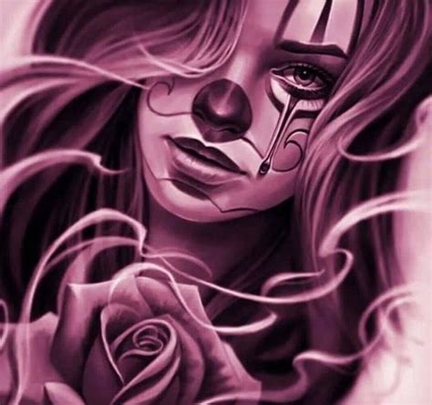 Payasa# | Tatouage visage femme, Tatouages visage, Tatouages chicanos