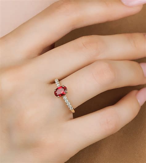 ruby rings  yellow gold ruby  diamond ring  carat oval ruby