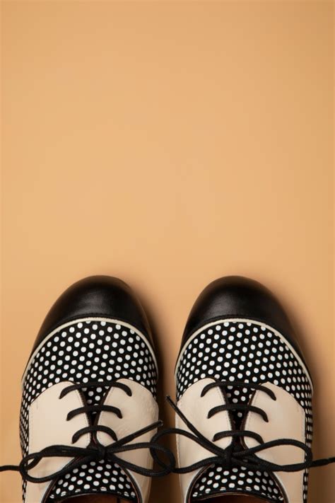 Nemonic Madison Leather Shoe Booties in Black and Creamy White | Shop ...