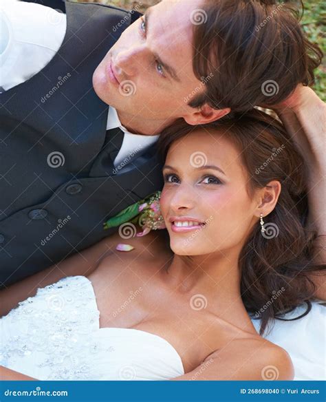 Starting a Life Together. a Couple on Their Wedding Day. Stock Photo