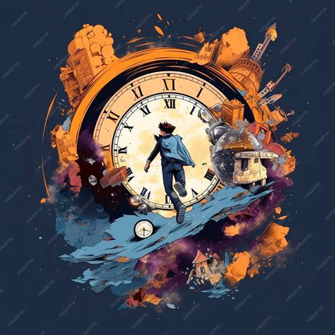 Premium Photo | Time travel Jump into the time portal in hours