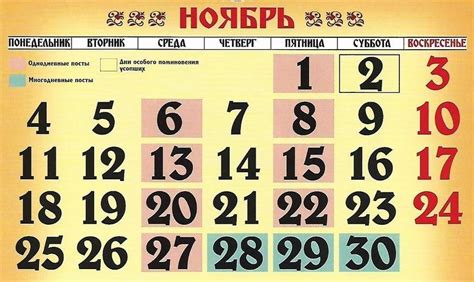 Церковний Календар - Церковні Свята на Листопад 2019