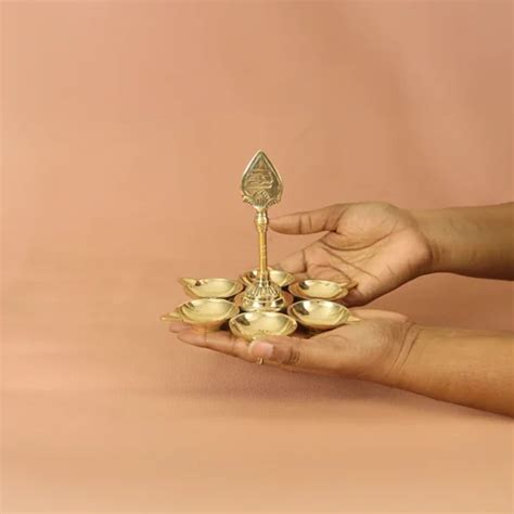 designer brass murugan vel lotus diya  puja    rs piece