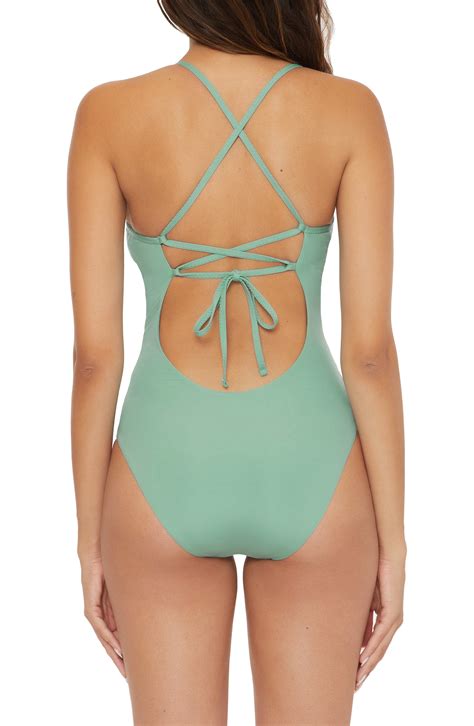 Becca Fiesta Plunge Embroidered One-Piece Swimsuit | Nordstrom