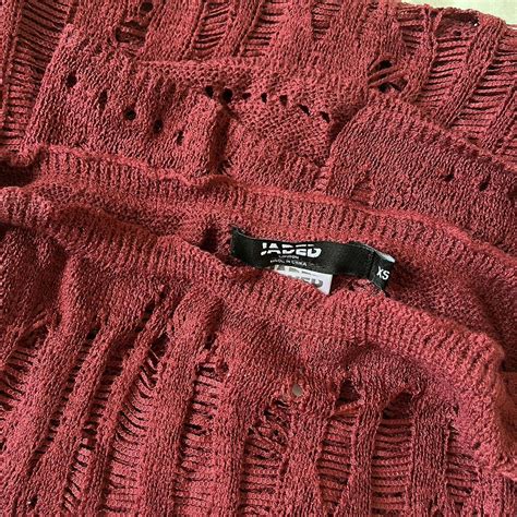 Jaded London burgundy knit set XS - Depop