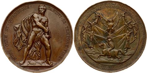 Poland Medal November Uprising 1832 Geneva. Obverse: Naked man breaking