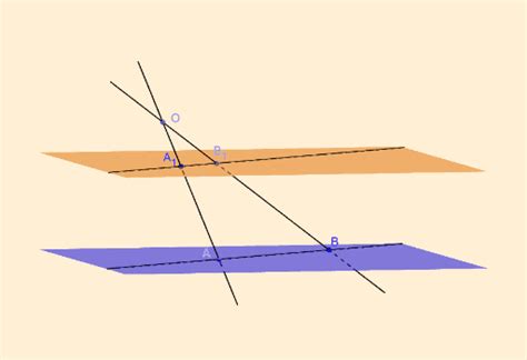 Про паралельні площини і січну площину – GeoGebra