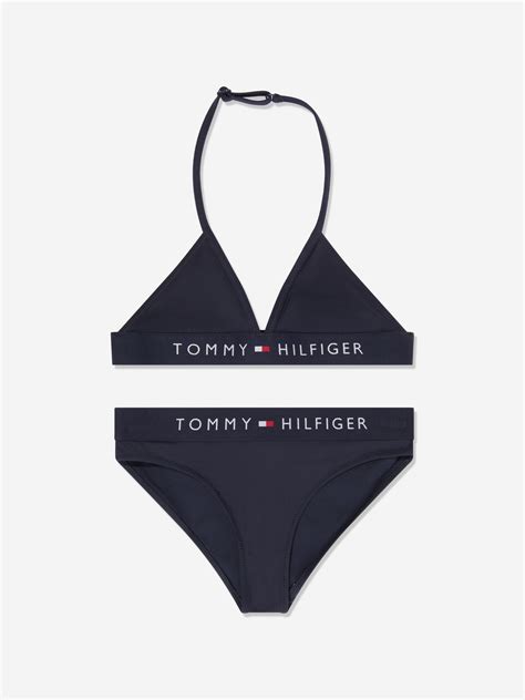 Tommy Hilfiger Girls Triangle Bikini in Navy | Childsplay Clothing