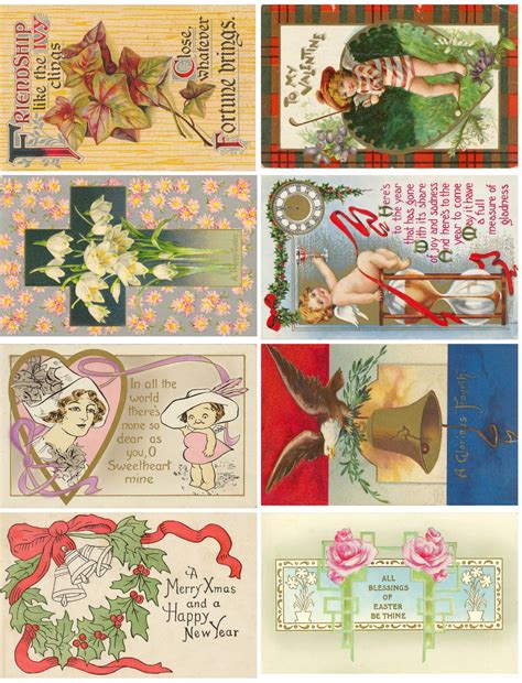 Vintage Postcards Collage Sheet Free Stock Photo - Public Domain Pictures