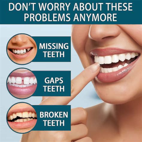 pairs denture teeth temporary fake teeth  snap  instant