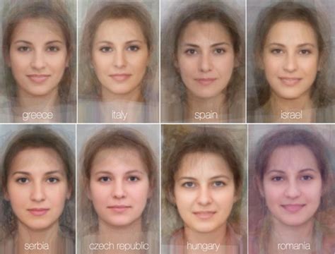 Типичные лица женщин разных наций, составленные из тысяч фотографий ...