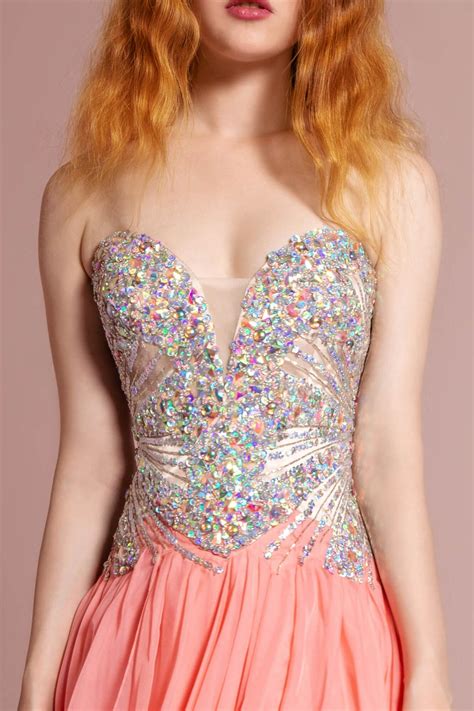 Tiffany Prom Formal Strapless Sweetheart Chiffon Long Dress