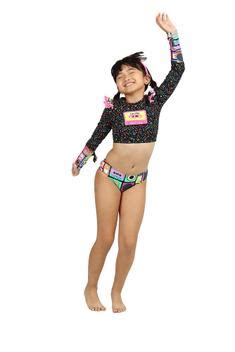 Biquini Infantil Siri Kids Cropped Manga Longa Fernanda Music 39201