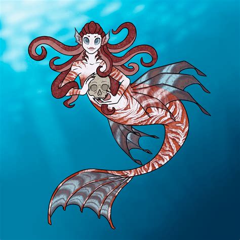 Cordelia, a lionfish inspired mermaid. (my art @solettisketch) : r/mermaid