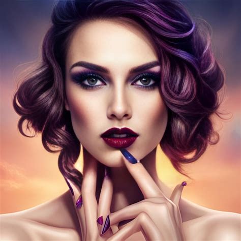 Premium AI Image | photo of a beautiful lady with stunning makeup and ...