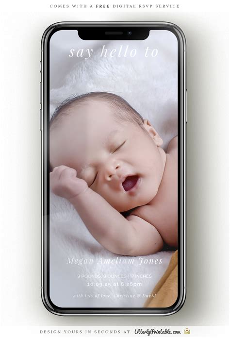 Digital Birth Announcement Template