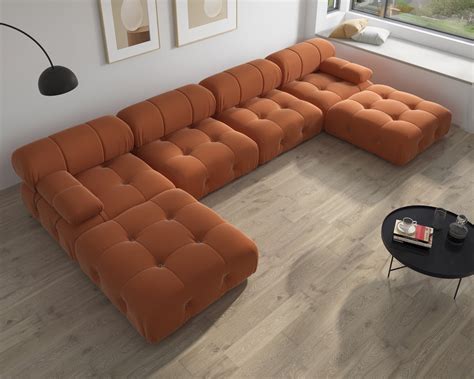 sodrens  shaped modular sectional sofa  ottomans velvet couch set