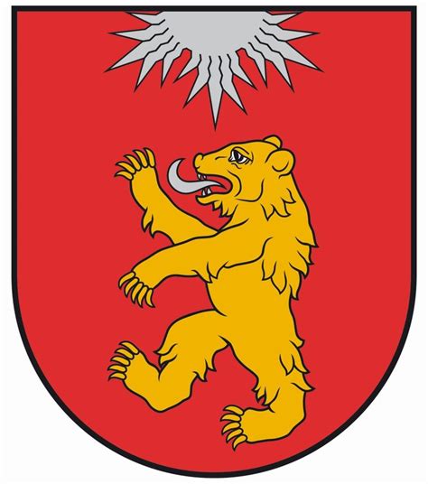 Valka region' coat of arms, Latvia | Герб, Медведь