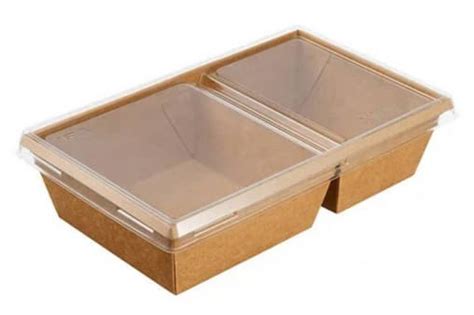 Двойной контейнер для еды OneClick 800 мл Kraft 120×200×55 мм – цена ...