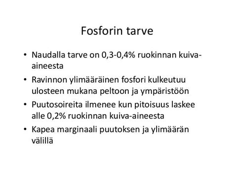 Fosfori eläinten ruokinnassa
