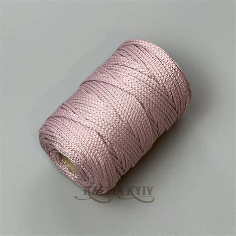 Рожева пудра поліефірний шнур, 3 мм купити у Києві | Raffia Kyiv