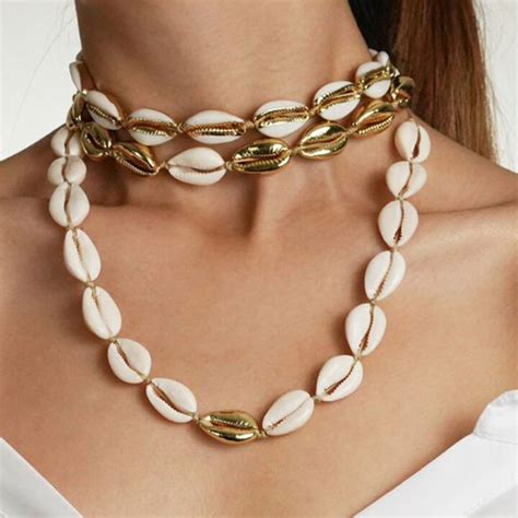 african cowrie shell necklace  women