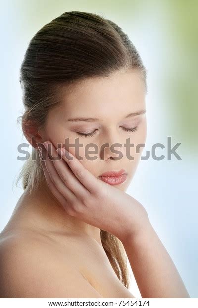 Attractive Young Nude Woman Getting Ready Stock Photo 75454174