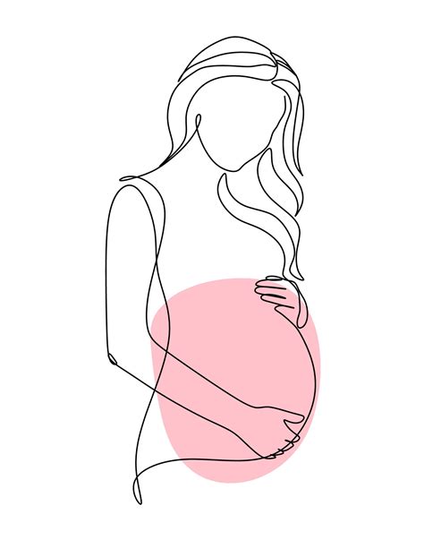 Pregnant Woman Continuous Line Art Drawing Pregnancy - vrogue.co
