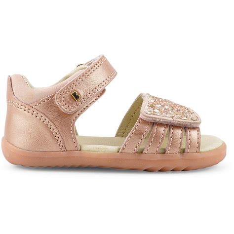 Bobux Step Up Gem Sandal - Rose Gold Sparkle - FOOTWEAR-Sandals