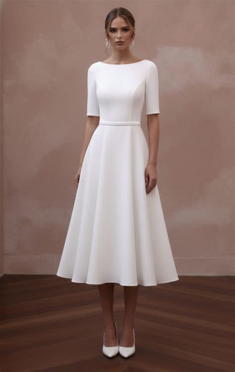 Vestido De Noiva Minimalista Elegante - Vestido de noiva minimalista e simples, elegante para cerimônia civil.