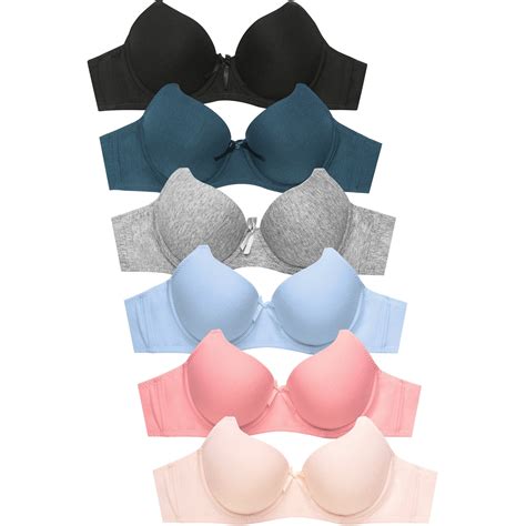 LAVRA Women's 6 Pack of Plain and Lace Bra Full Cup D and DD Plus