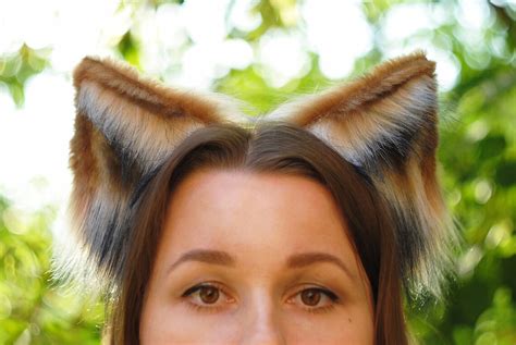 Fox ears / Realistic fox ears / Red fox ears / Faux fur fox | Etsy