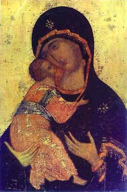 Andrei Rublev. The Virgin of Vladimir. Detail.