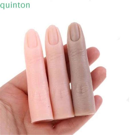 QUITON ปลอมนิ้วมือรุ่นซิลิโคน Professional False เล็บการฝึกอบรมการฝึก ...