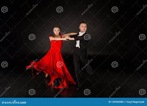 Beautiful Couple In The Active Ballroom Dance Stock Photo - Image of ...