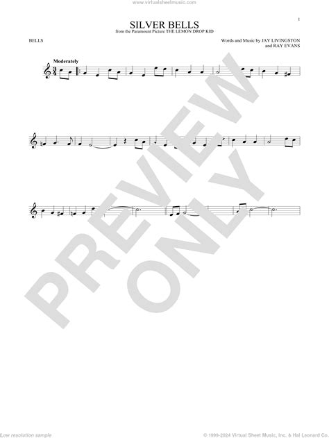 Silver Bells sheet music for Hand Bells Solo (bell solo) (PDF)