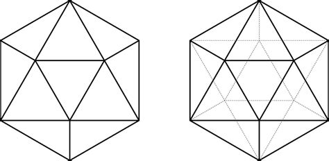 outline regular icosahedron set vector  vector art  vecteezy