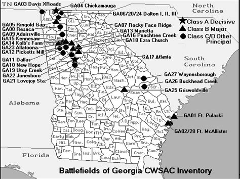 Georgia Civil War Battlefield Map – Access Genealogy