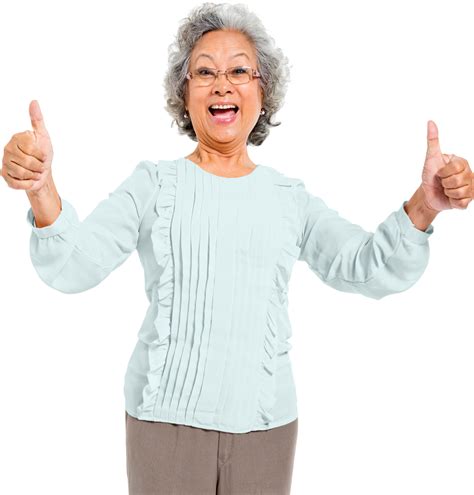 Download Happy Grandmother Giving Thumbs Up | Wallpapers.com