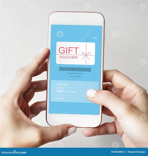 Gift Voucher Promo Code Concept Stock Image - Image of gift, device
