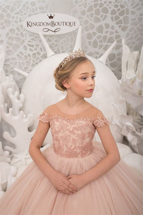 Blush Lace Tulle Formal Flower Girl Dress for Special Occasion - Etsy