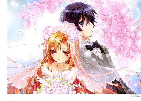 aigamo hiroyuki sword art online asuna (sword art online) kirito dress