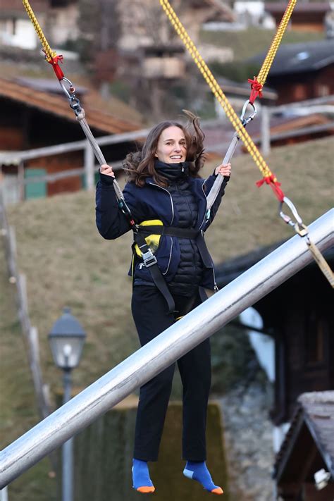 NATALIE PORTMAN on a Bungee Trampoline in Gstaad 01/01/2023 – HawtCelebs