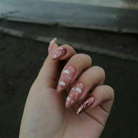 Розовые ногти с розовыми блестками | Pink acrylic nails, Gel nails ...