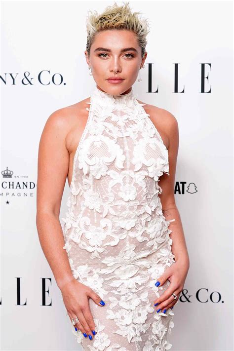 Florence Pugh Goes Braless in Sheer Dress at the ELLE Style Awards
