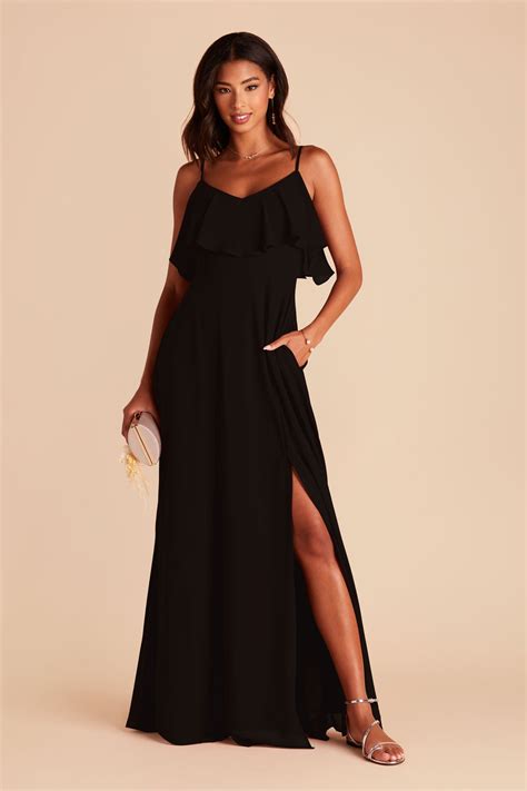 Long Black Chiffon Dress