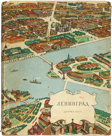 Leningrad, Russia, a vintage illustrated guide book (1957) : r/papertowns