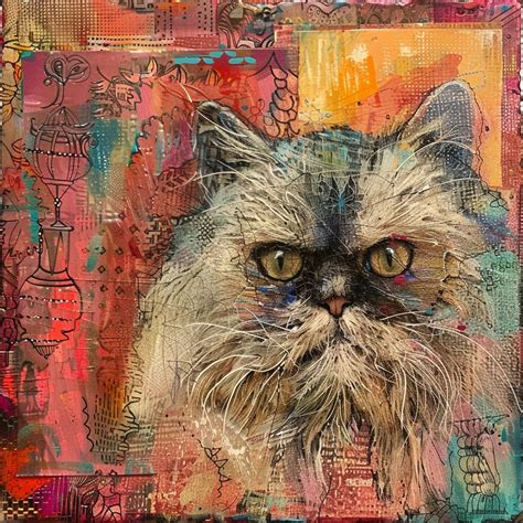 Mixed Media Cat Portrait Art Free Stock Photo - Public Domain Pictures